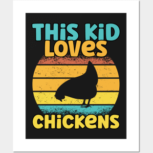 Kids This Kid Loves Chickens - Chicken Lovers design Posters and Art